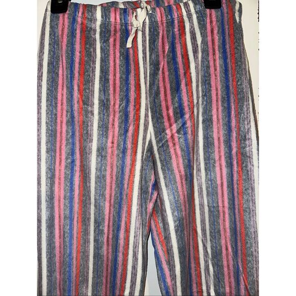 Ellen Tracy Pajama Set Womens L  Pink gray purple stripe 2 Piece Set Top Pants S - Picture 3 of 5